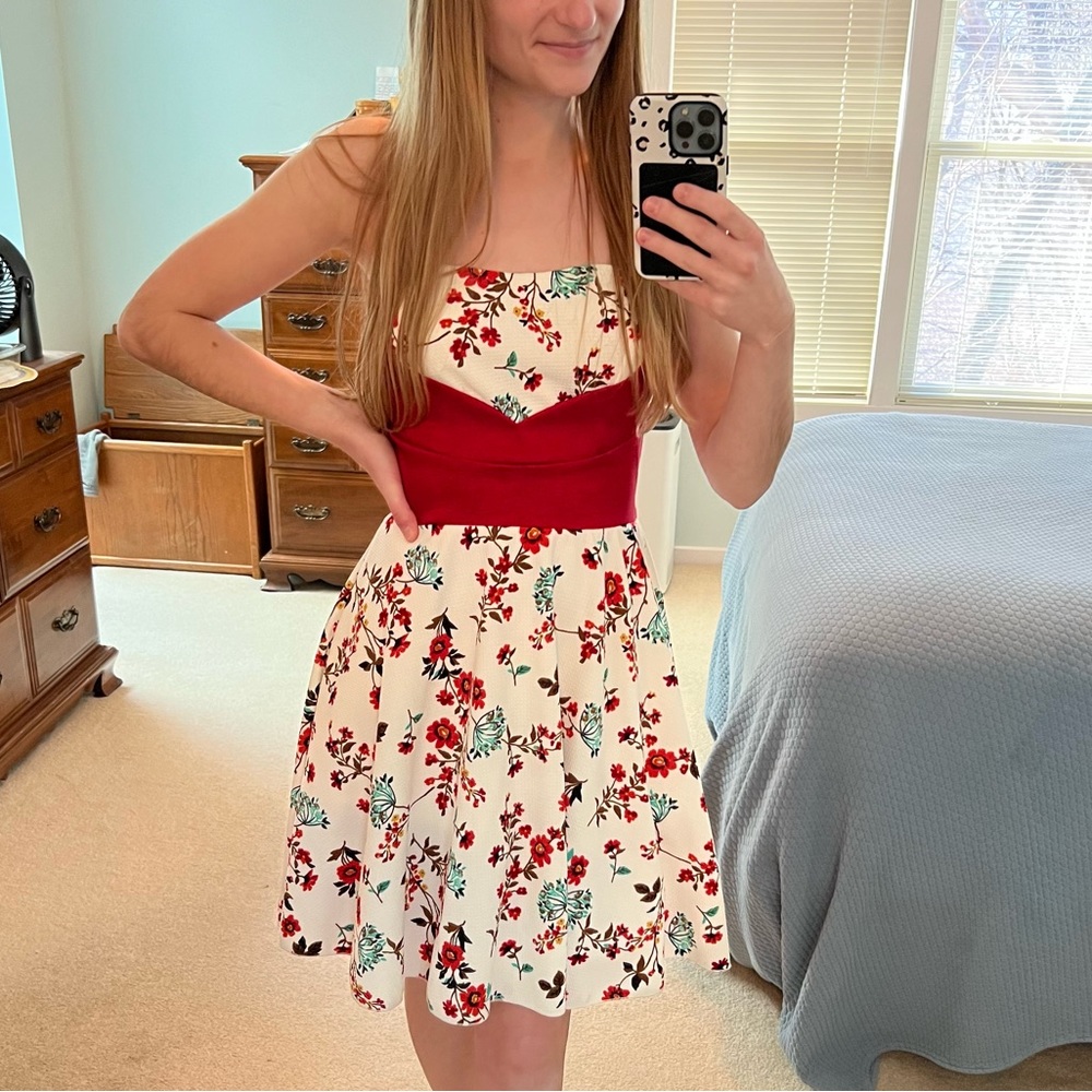 Strapless floral dress